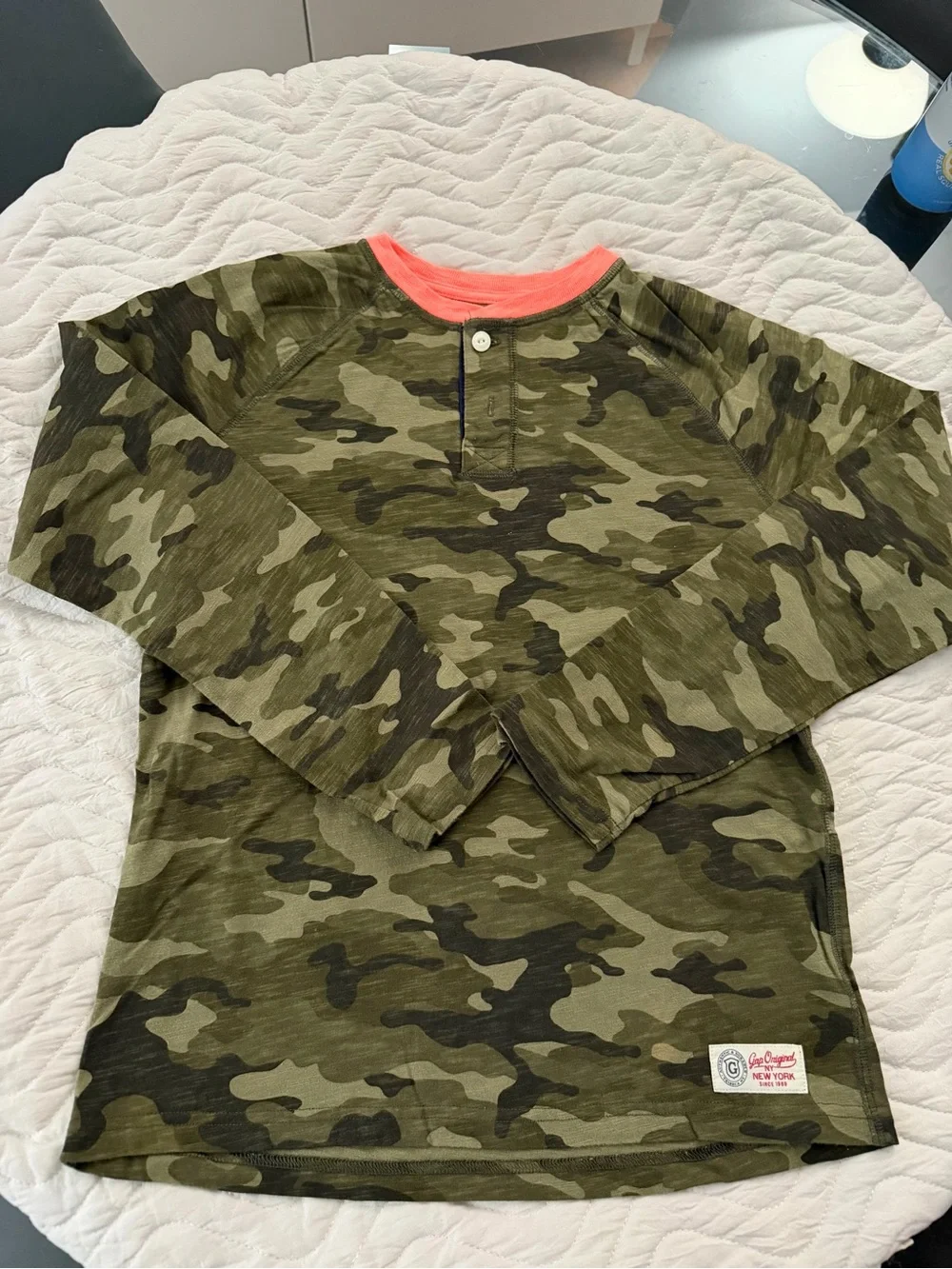Gap Kids Camouflage Henley T-Shirt xxl